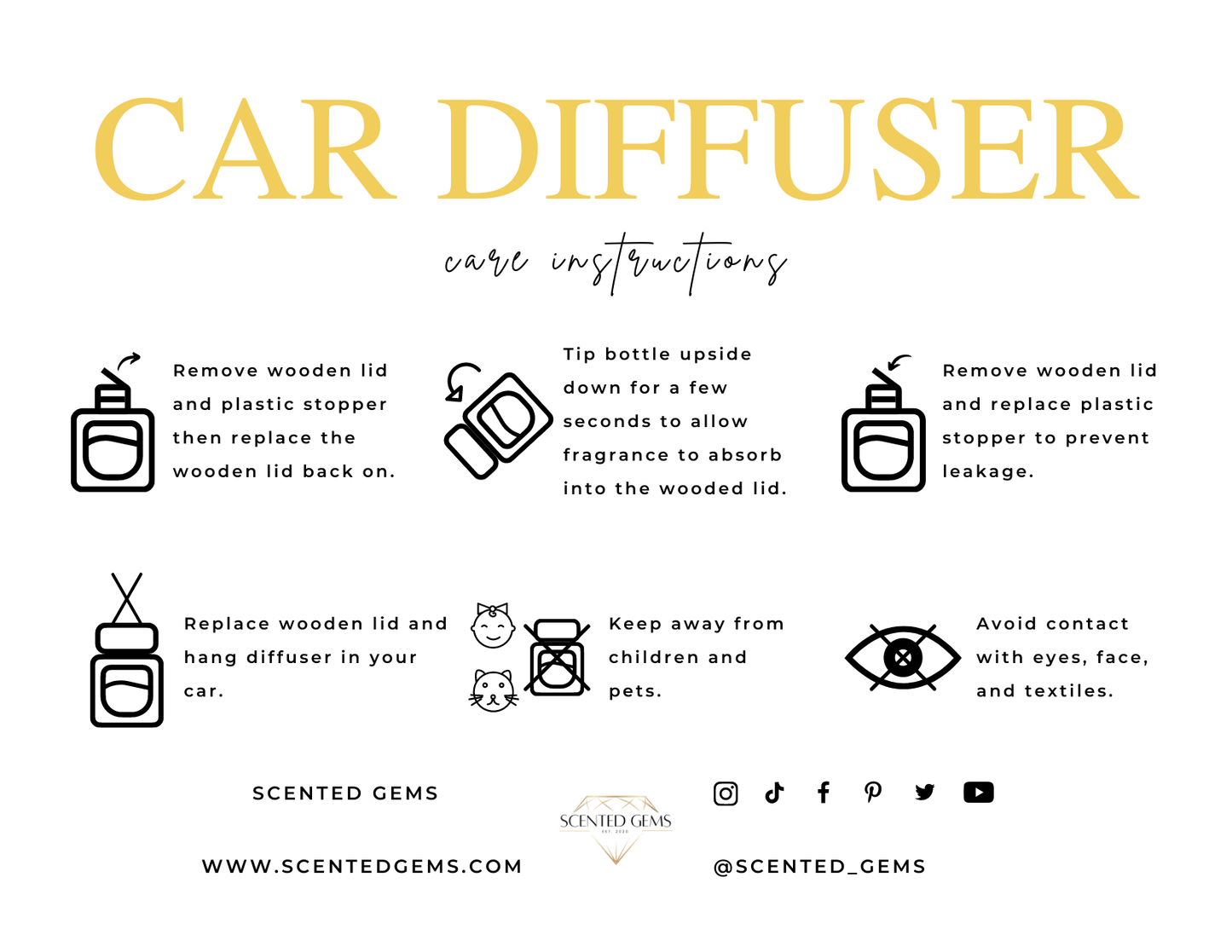 Crystal Gem Car Diffuser - Scented Gems